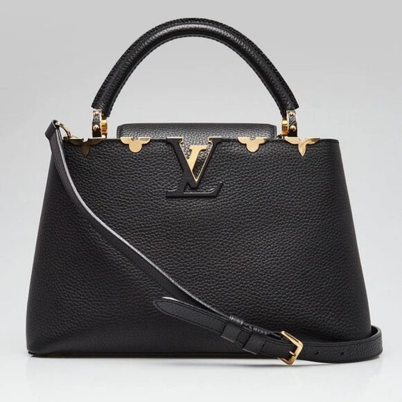 Louis Vuitton Black Taurillon Leather Flower Crown Capucines PM Bag - Picture 2 of 12